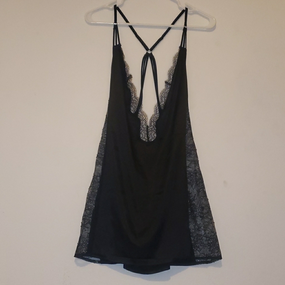 Victoria Secret Lingerie Black Satin and Lace